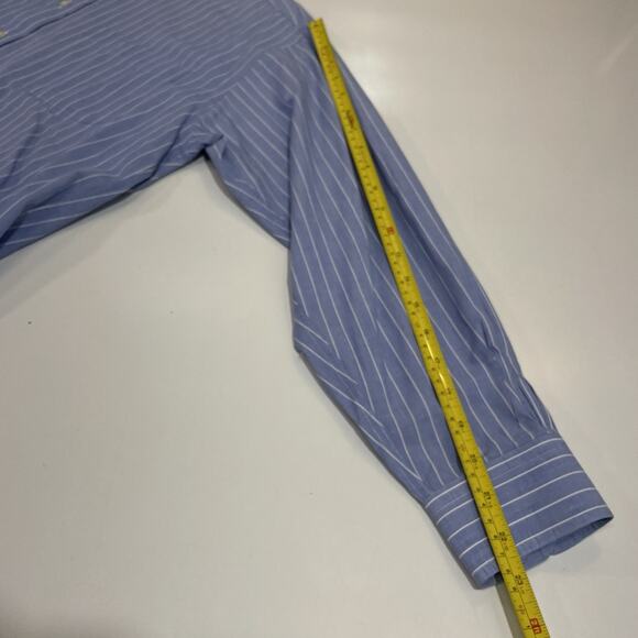 VTG Brooks Brothers Shirt Mens 15.5 3 Button Down Blue Traditional Fit USA Made - Picture 6 of 7